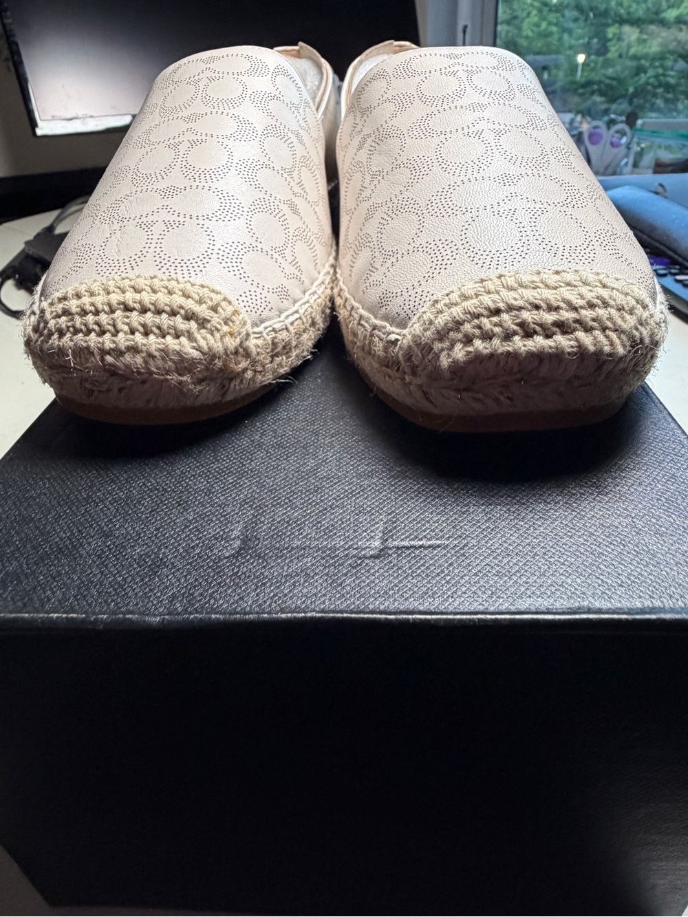 Coach Women's Charly Leather espadrille in chalk - Picture 4 of 6